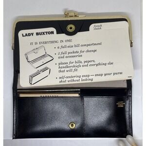 Vintage Lady Buxton Saddle Cowhide Leather French Clutch Billfold Wallet